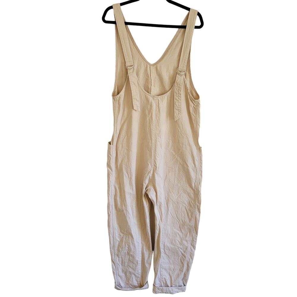 We The Free Free People High Roller Denim Jumpsuit Overalls Wisp Tan Small S
